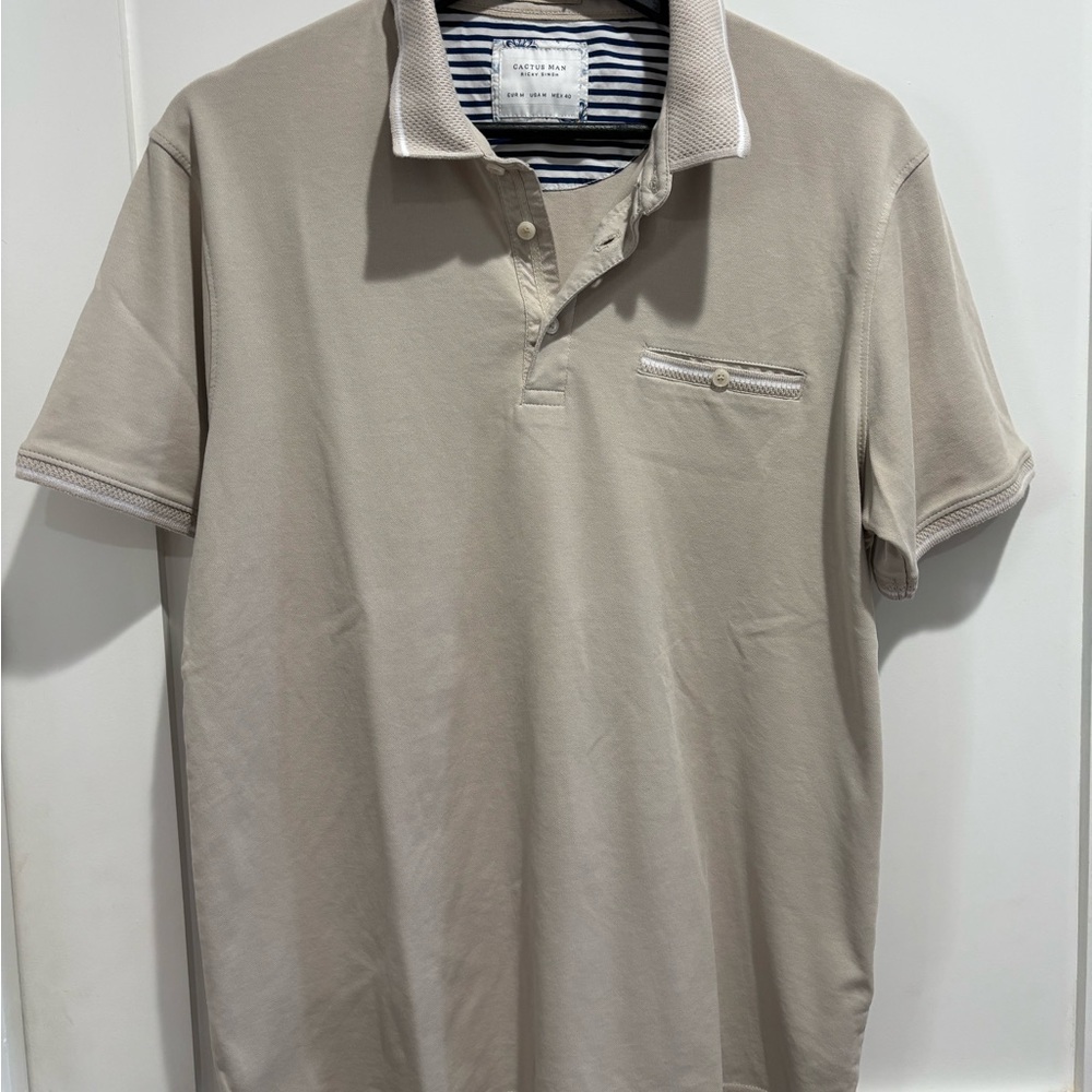 Cactus Men's Tan Polo Shirt
